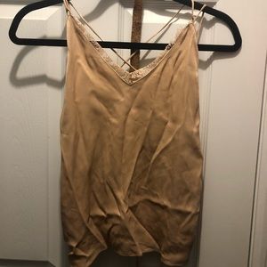 Strappy open back silk top